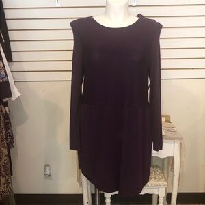 J.Jill Long Sleeve Crewneck Tunic/Dress in Deep Plum